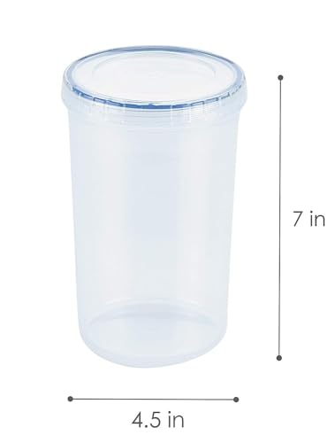 LOCK & LOCK Easy Essentials Twist Food Storage lids/Airtight containers, BPA Free, Tall-44 oz-for Pasta, Clear - size: 44 Ounce