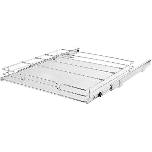 VEVOR 21.5" Wx21 Dx3.5 H Pull Out Cabinet Organizer, Heavy Duty Slide Out Pantry Shelves, Chrome-Plated Steel Roll Out Drawers, Storage for Home, Under Sink, 23" Wx22 Dx7 H Install Size for Cabinet - size: 21.5" Wx21"D