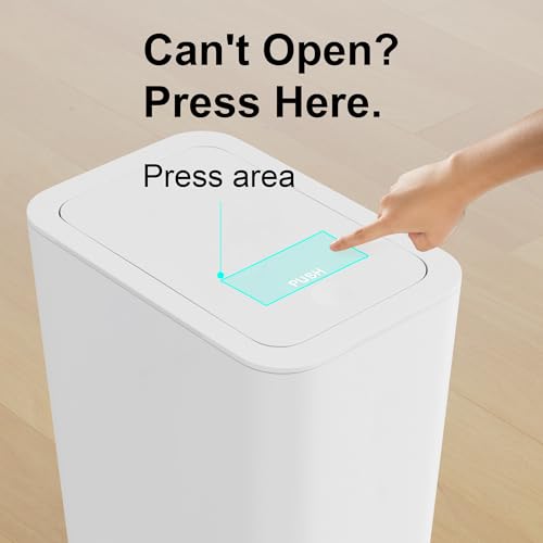 N. NETDOT 3 Pack (2 of 4 Gal & 1 of 2.6 Gal) Small Trash Can with Lid,Bathroom Garbage Can with Pop-Up Lid,Waste Basket for Bathroom,Kitchen,Bedroom,Powder Room,Craft Room,Office,College (Off White) - color: 4gal x2 & 2.6gal Off White