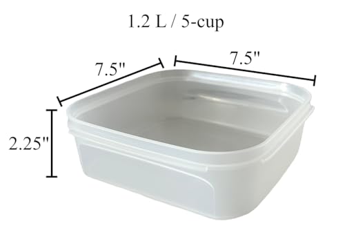 NewTupperware Modular Mates Square #1 Container 5-cup / 1.2 L with Seal (Serene Sky) - color: Serene Sky