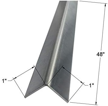 Brushed 304 Stainless Steel Corner Guards, 48" Wall Protectors, 20ga & 16ga, Available in 1/2" to 4", Multi-Pack Options (1, 2, 5, or 10) (1, 1 x 1, 16ga, No Hug Edges)