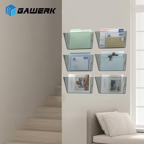 Gawerk Clear Acrylic Single Pocket, Plastic Hanging Wall Mount File Holder for Office Home (Gray, 3 Pack) - color: Gray, size: 3 Pack