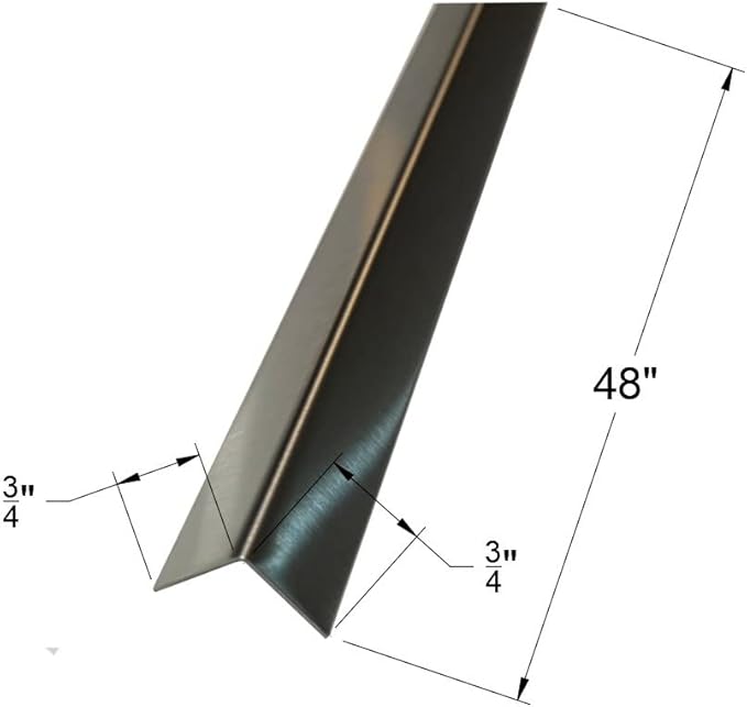 Brushed 304 Stainless Steel Corner Guards, 48" Wall Protectors, 20ga & 16ga, Available in 1/2" to 4", Multi-Pack Options (1, 2, 5, or 10) (1, 3/4 x 3/4, 20ga, No Hug Edges)
