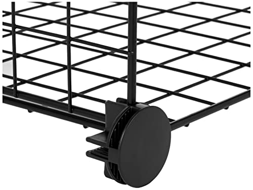 Amazon Basics 6 Cube Wire Grid Storage Organizer, Stackable Cubes, Cubby Bookcase, Display Shelf, 14" D x 14" W x 14" H, Black - color: Black