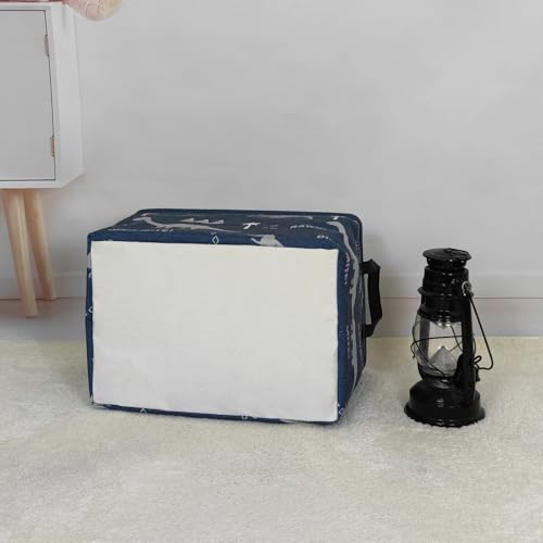 FANKANG Storage Bins, Nursery Hamper Canvas Laundry Basket Foldable with Waterproof PE Coating Large Storage Baskets for Kids Boys and Girls, Office, Bedroom, Clothes,Toys(Rec-Blue dinosaur) - color: Rec-Blue dinosaur