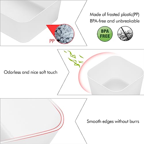 Poeland 5 Pcs Drawer Organizer Tray Storage Box for Bedroom Nightstand Drawer Dresser Bathroom Kitchen Drawer, Frosted - size: 5pcs