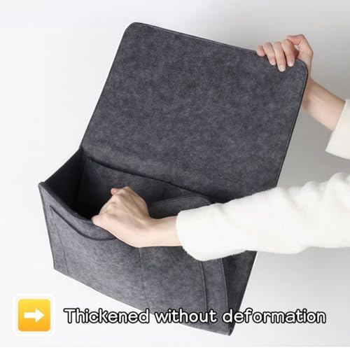 1PC Felt Hanging Storage Organizer Bag 6-Pocket Wall Mounted Holder for Remote Control Phone Tissue Bedside Sofa Caddy, Black - color: Black