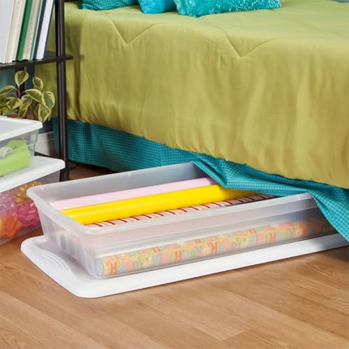 Sterilite 24-Pack 41 Quart Storage Box, Stackable Clear Plastic Bins with Snap-On Lids - Heavy-Duty Organizing Containers for Closet, Bathroom, and Office - size: 41 Quart, style: 24