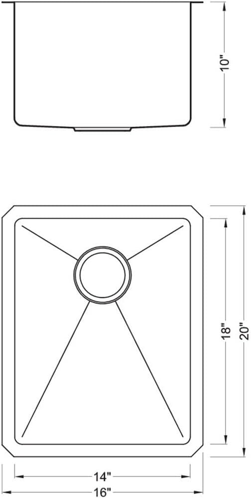 16 in. x 20 in. x 10 in. 16-Gauge Stainless Steel Undermount Single Bowl Bar Prep Kitchen Sink with Bottom Grid Set, Silicon Dishrack, Pot Mat and Strainer