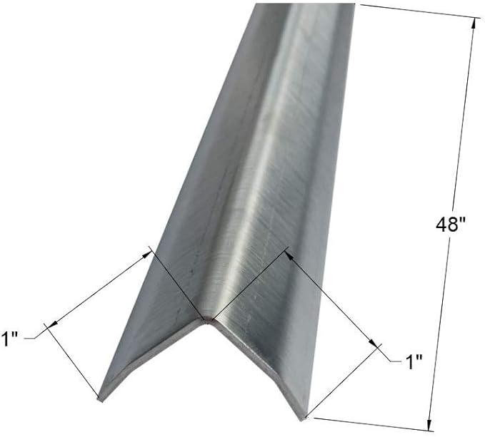 Brushed 304 Stainless Steel Corner Guards, 48" Wall Protectors, 20ga & 16ga, Available in 1/2" to 4", Multi-Pack Options (1, 2, 5, or 10) (1, 1 x 1, 16ga, with Hug Edges)