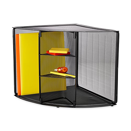 Rolodex Mesh Collection Corner Desktop Shelf Black (62630)