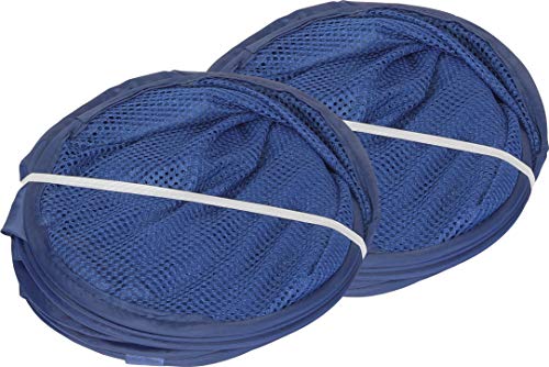 Simple Houseware Mesh Pop-Up Laundry Hamper Basket with Side Pocket, Dark Blue - 2 Pack - color: Dark Blue, size: 2 Pack