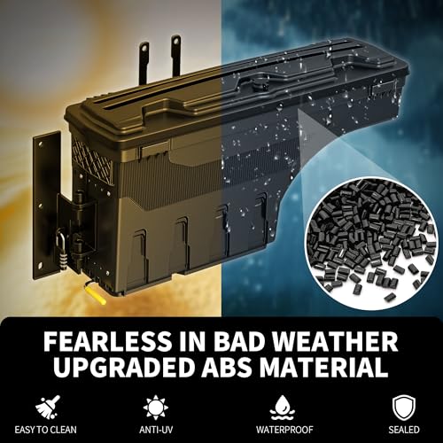 oEdRo Truck Bed Storage Tool Box Fits 2015-2026 Ford F150 Driver Side, 180 Degree Rotation Rear Tool Boxs with Lockable Lid & Password Padlock, Black Waterproof Wheel Well Storage - size: Driver Side