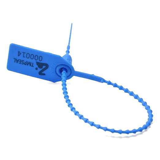 Blue Plastic Tamper Seals, Zip Ties Numbered for Fire Extinguishers Pull Tite Security Tags Disposable Self-Locking Safety Ties 250mm Length (500)