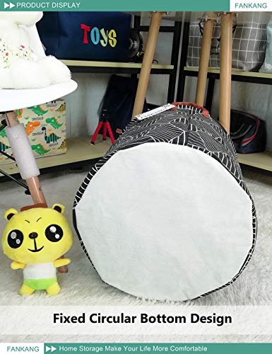FANKANG Storage Basket, Nursery Hamper Canvas Laundry Basket Foldable with Waterproof PE Coating Large Storage Baskets for Kids Boys and Girls, Office, Bedroom, Clothes,Toys(Black Magic cube) - color: Black Magic cube