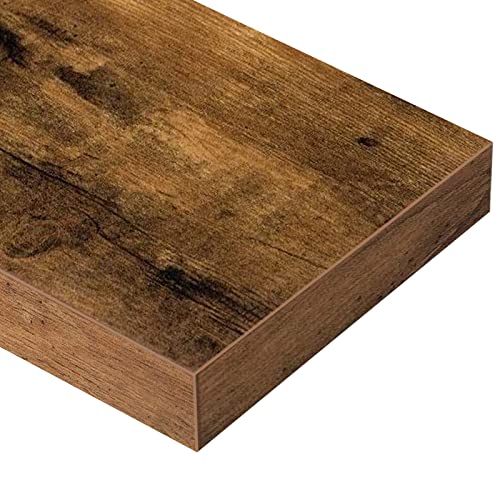 QEEIG Floating Shelves for Wall Bathroom Shelf Bedroom Kitchen Living Room Farmhouse Small Book Shelf 16 inch Set of 2, Brown (015-BN2) - color: A. Brown, size: 2pcs