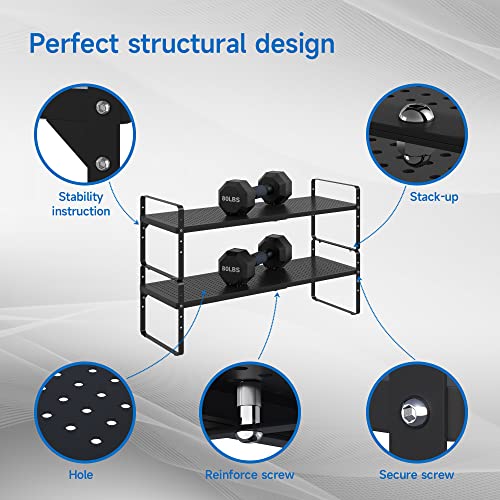 Expandable Cabinet Shelf Organizer Adjustable Metal Spice Rack Stackable Freestanding Counter Storage Shelves for Kitchen Cabinet Under Sink Office Desk (Black - 1Pack - L16.5-27'' * W10.2'' * H9.6'') - color: Black - 1pack - L16.5-27'' * W10.2'' * H9.6''