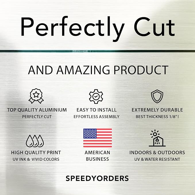 Custom Aluminum Business Signs, Personalized Outdoor Signs, Waterproof, Silver Brushed 20x20 In