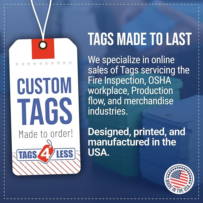 Tags 4 Less Production Quality Control Hang Tags – Equipment Preventative Maintenance Labels, for Easy Record-Keeping for Inventory Status (Re Work, Pack of 100)