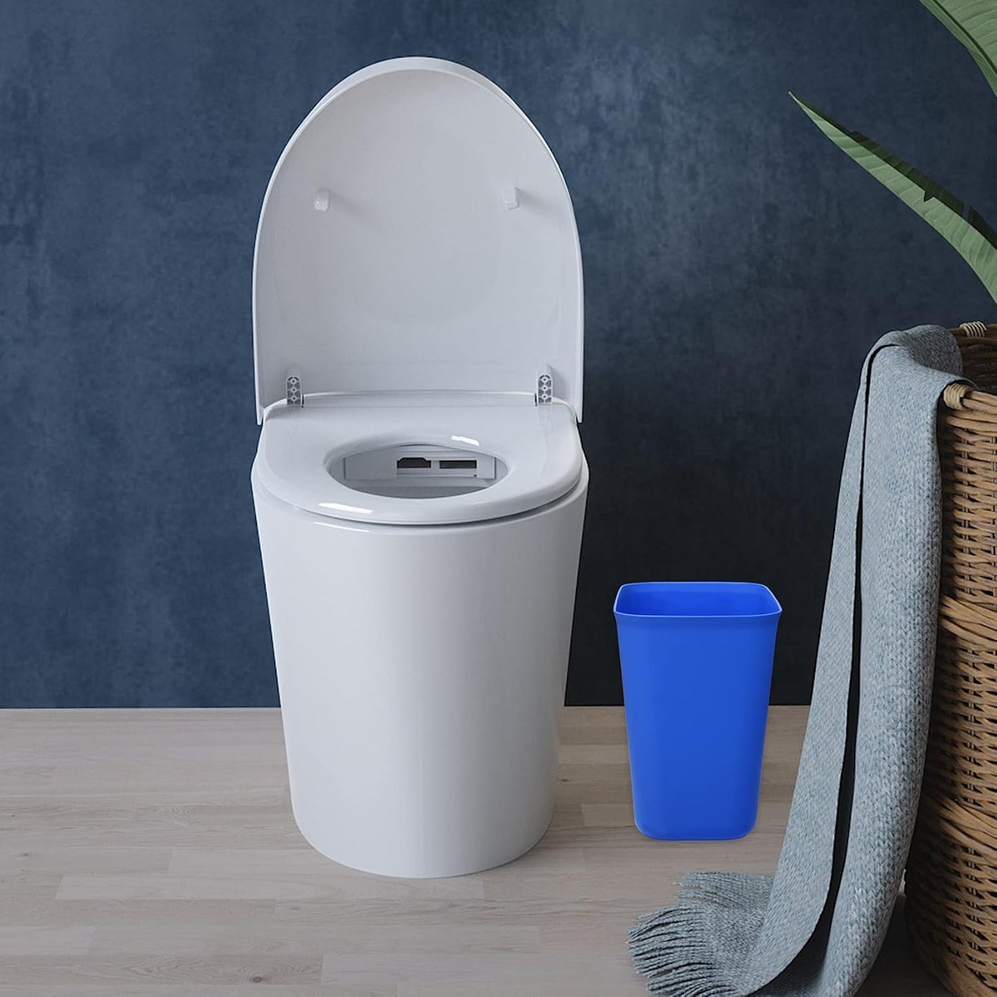 Nipogear 3 Gallons Efficient Trash Can Wastebasket, Fits Under Desk, Kitchen, Home, Office (Blue, 3 Gallons)
