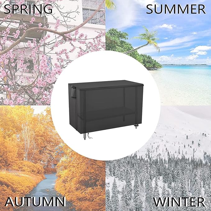 Outdoor Prep Table Cover 60 Inch,Waterproof Fadeproof UV Resistant Patio Stainless Steel Metal BBQ Table Cover All Season Protection for Outdoor Table - 60 x 30 x 34 Inch