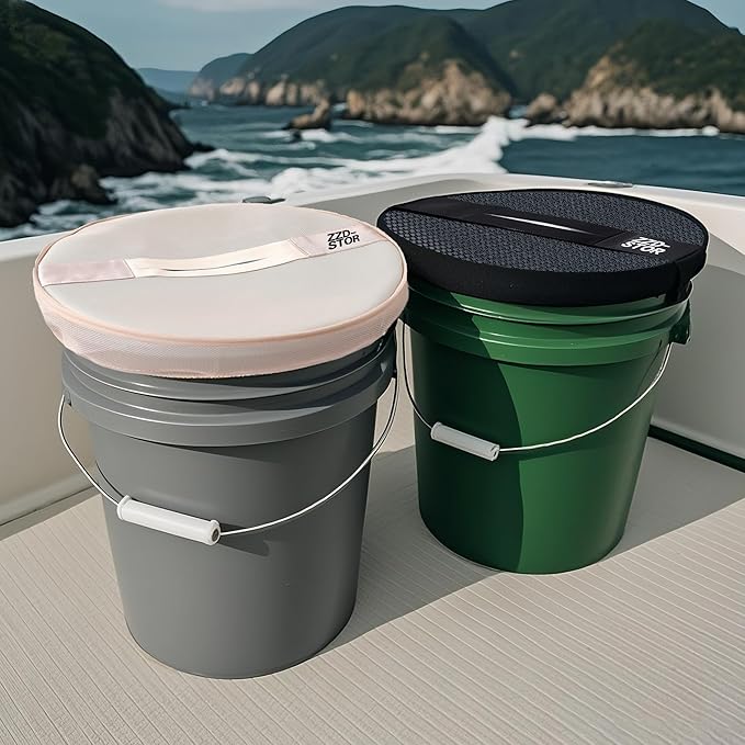 5 Gallon Bucket Lids,Bait Bucket Lid and Trash Can Lid for Yeti 5 Gallon,Elastic Net Lid for Boating, Camping