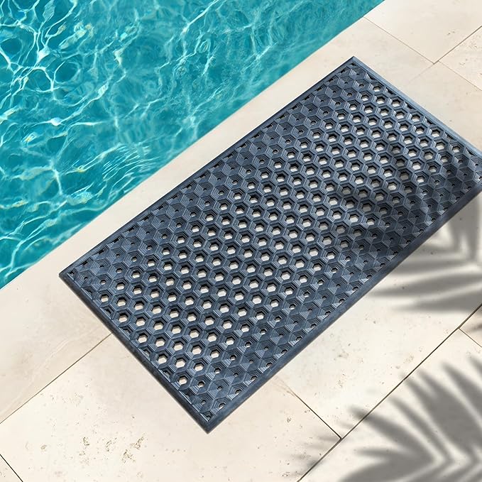 Subhera 2-Pack Anti Fatigue Heavy-Duty Commercial Rubber Mat, Non-Slip Drainage Mat for Restaurant Kitchens, Bars & Entrances, All-Weather Floor Safety Mat (25 x 39 Inches)