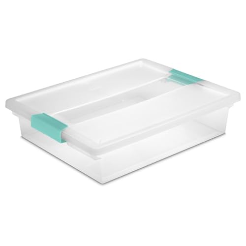 Sterilite 24-Pack Clip Box, Stackable Clear Plastic Bins with Latching Lids, Large - Writing, Arts or Crafts Supplies Storage Containers for Home, Office, Classroom and Workshop Organization - size: Large, style: 24 Pack