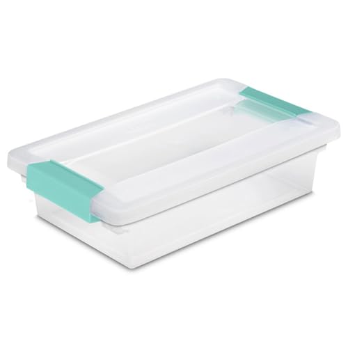 Sterilite 6-Pack Clip Box, Stackable Clear Plastic Bins with Latching Lids, Small - Writing, Arts or Crafts Supplies Storage Containers for Home, Office, Classroom and Workshop Organization - size: Small, style: 6 Pack