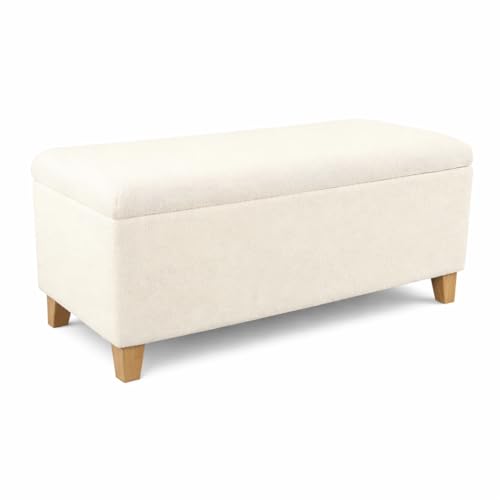 HomePop Storage Bench, Pearl Cream, Rectangle - color: Pearl Cream