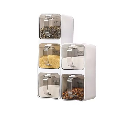Modern Wall-Mounted Spice Storage Container, White 3-Compartment Kitchen Organizer Box, 26 x 8 x 8 cm Seasoning Dispenser