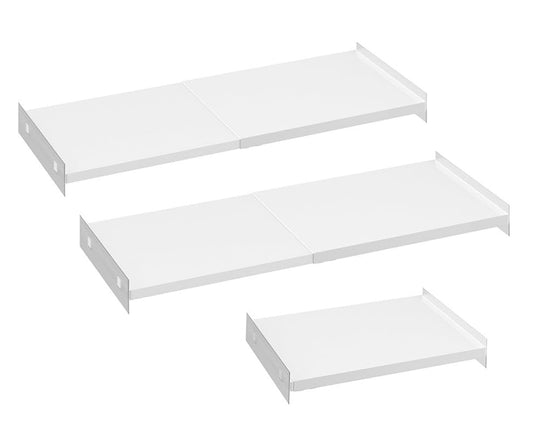 Closet Shelf Divider Expandable Cabinet Tension Shelving Rack Heavy Duty Metal DIY Shelves Separator for Wardrobe Cupboard Cabinet Pantry Kitchen Bathroom,White,3packs - size: 11.8"D x 16.9"-31.5" W-3PCS