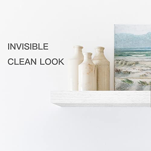 QEEIG Floating Shelves for Wall Bathroom Shelf Bedroom Kitchen Living Room Farmhouse Small Book Shelf 16 inch Set of 4, White (015-W4) - color: B. White, size: 4pcs