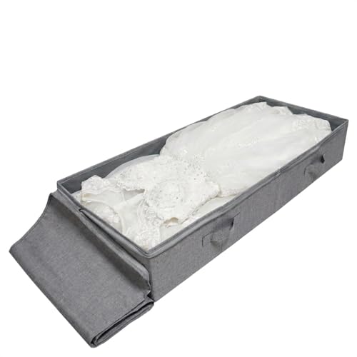 iwill CREATE PRO Under Bed Storage Bin, 100cm Large Foldable Container with Lid | 39.4"x16.9"x7" Dust-Proof Washable Organizer for Shoes, Clothing, Bedding | Durable Plastic Board, Dark Gray - color: Dark Gray