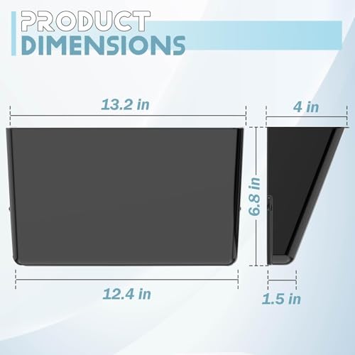 Gawerk Clear Acrylic Single Pocket, Plastic Hanging Wall Mount File Holder for Office Home (Black, 2 Pack) - color: Black, size: 2 Pack