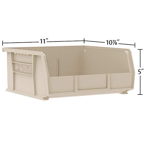 Akro-Mils 30235 AkroBins Plastic Storage Bins, Space-Saving Stackable Bins for Garage, Pantry, Craft Organization, 11" x 11" x 5", Green, 6-Pack - color: Green