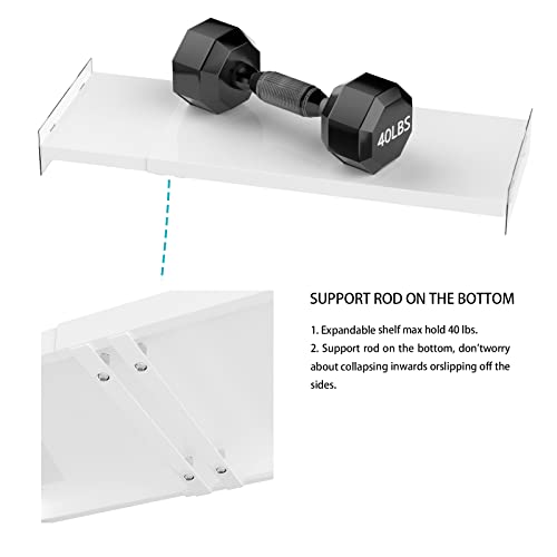 Closet Shelf Organizer Expandable Cabinet Tension Shelf Divider Heavy Duty Metal DIY Shelf Separator for Wardrobe Cupboard Cabinet Pantry Kitchen Bathroom,White,2packs - size: 7.9"D x 16.9"-31.5"W-2PCS