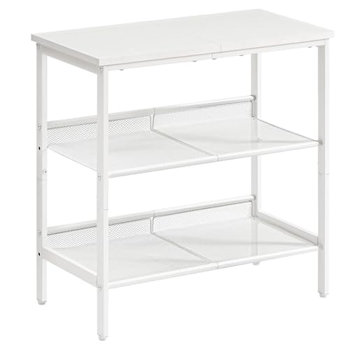HOOBRO End Table, 3-Tier Narrow Side Table, Nightstand with 2 Flat or Slant Adjustable Shelves for Small Spaces, Hallway, Living Room, Bedroom, Sturdy, Easy Assembly, White WT23BZ01G1 - color: White