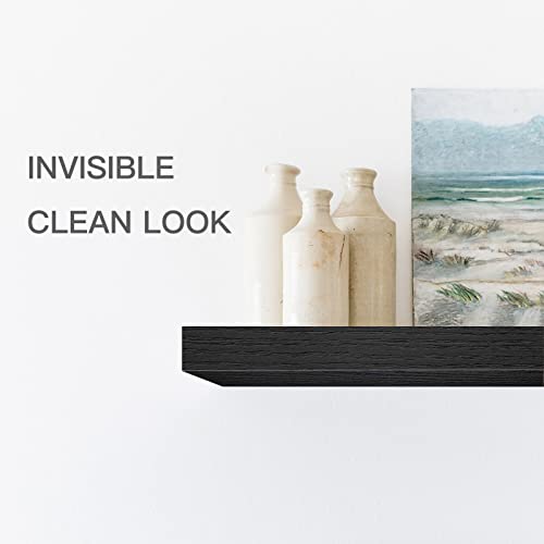 QEEIG Floating Shelves for Wall Bathroom Shelf Bedroom Kitchen Living Room Farmhouse Small Book Shelf 16 inch Set of 4, Black (015-B4) - color: C. Black, size: 4pcs