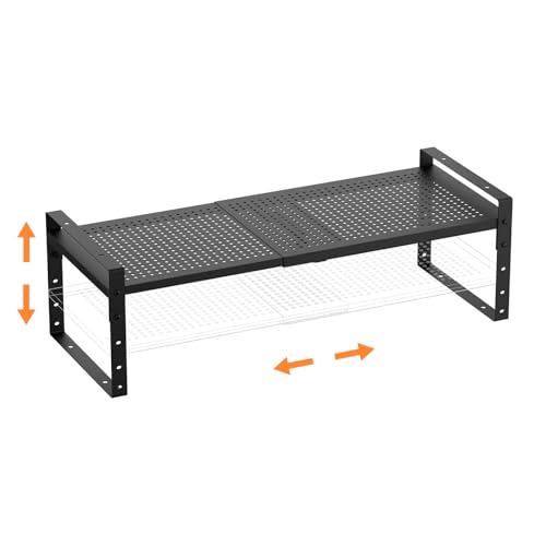 Multi-Functional Metal Shoe Rack,Expandable Adjustable Stackable Kitchen Organizer,Metal Shelf risers for cabinets, Kitchens,Closet and Bathroom(1Pack/Black/Large) - color: Black, size: 1 PACK/BLACK/LARGE