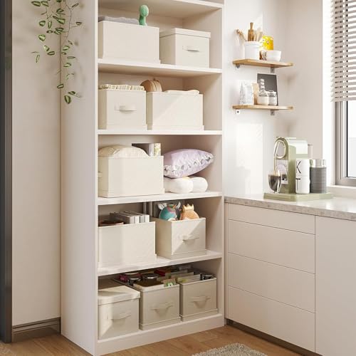 Extra large Fabric Storage Bins with Lids 22.8*15.8*15 in, 2-Pack Storage Baskets for Closet, Large Linen Organizers and Storage Bins for Bedroom, Collapsible Baskets and Bins with Handles, Off White - size: XXXL