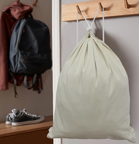 COTTON CRAFT Large Laundry Bag Backpack - 4 Pack Heavy Duty Durable Canvas Drawstring Closure Laundry Bag - Washable Utility Sack, College Dorm Hamper, Travel Laundry Organizer -18x24 inches - Natural - size: Backpack / 4 Pack