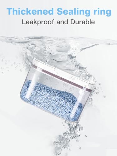 LivLab Mker Laundry Detergent Dispenser with One-Press Lid,Clear PET Powder container with Measuring Cup, Pods container 5.5L/12Lbs/200oz(270 Pods) - color: 5.5L