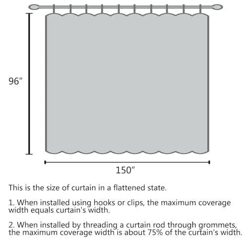 2-in-1 Blackout Curtain & Room Divider - Extra Wide & Heavy-Duty Partition Curtain for Bedroom/Office/Loft - Cheaper Than Building Walls! 12.5ft W x 8ft L, Dark Grey, 1 Panel - color: Dark Grey, size: 150"W x 96"L (Pack of 1)