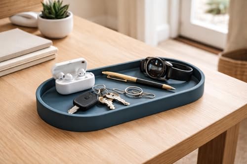 Happitasa Premium 12” x 5” Silicone Vanity Tray | Sink and Surface Organizer with Sturdy Non-Slip Base | Heat Safe, Dishwasher Safe (Sand Dollar) - color: Sand Dollar