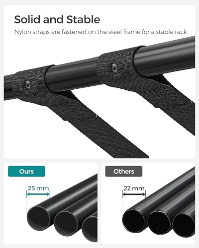 SONGMICS Luggage Rack for Guest Room, Set of 2 Suitcase Stands, Foldable Steel Frame, for Hotel, Bedroom, Holds up to 110 lb, 27.2 x 15 x 20.5 Inches, Black URLR001B02 - color: Black, style: Basics