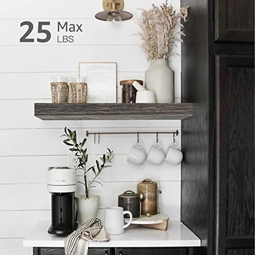 QEEIG Floating Shelves for Wall Bathroom Shelf Bedroom Kitchen Living Room Farmhouse Small Book Shelf 16 inch Set of 4, Grey (015-GY4) - color: D. Grey, size: 4pcs