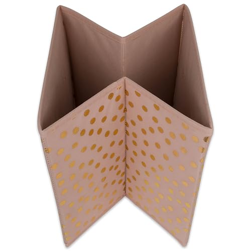 DII Non Woven Polyester Storage Bin, Polka Dot, Pink & Gold, Small Set of 4 - color: Pink & Gold, size: Small Set of 4, 11x11x11" Cube