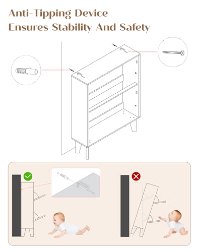 31.5" Shoe Cabinet Storage for Entryway with 2 Flip Drawers, Wood Fluted Narrow Shoe Cabinet for Hallway, Walnut - color: Fluted