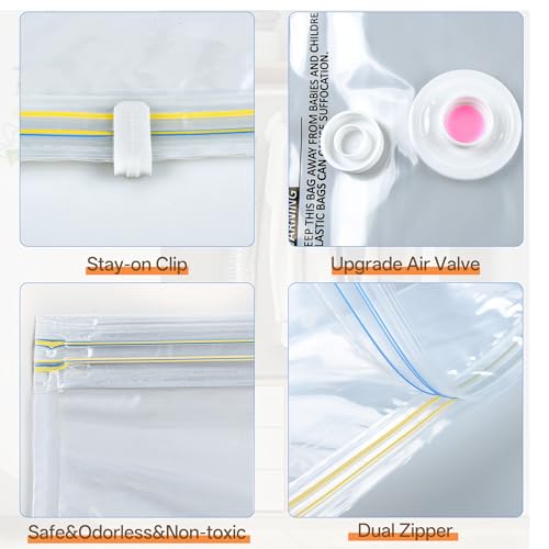 Vacuum Storage Bag with Rechargeable Cordless Pump, 18 Pack Vacuum Seal Space Saver Bags for Clothing Clothes Travel Home - size: 18 Bags with Cordless Pump